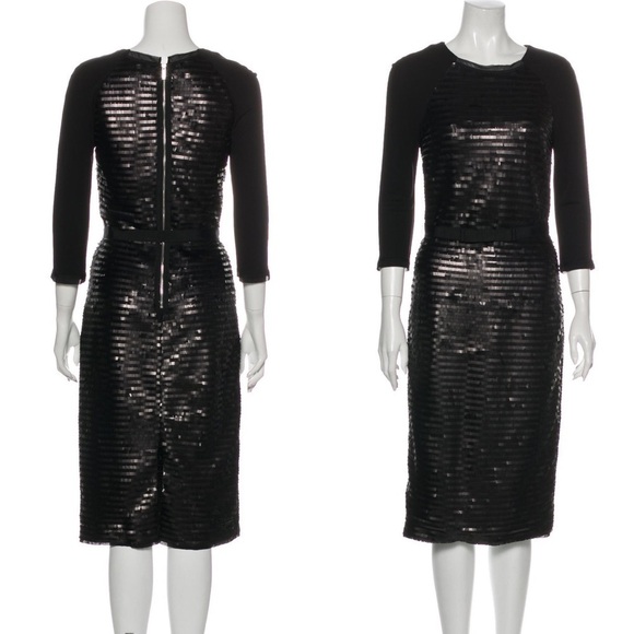 KAREN MILLEN Sequin Paillette Midi Sheath Dress - Picture 2 of 11